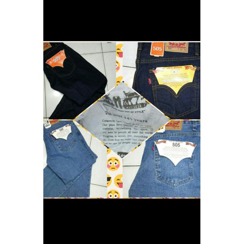 Celana panjang jeans pria reguler fit Levis 505 original premium import
