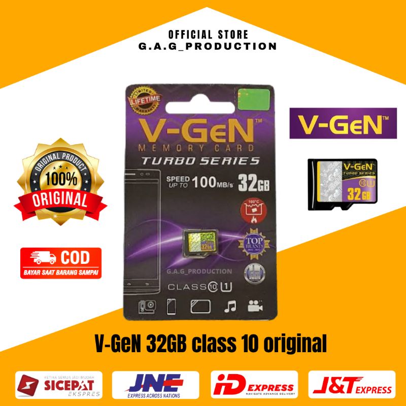 Micro SD 32GB CLASS 10 VGEN TURBO SERIES GARANSI RESMI VGEN