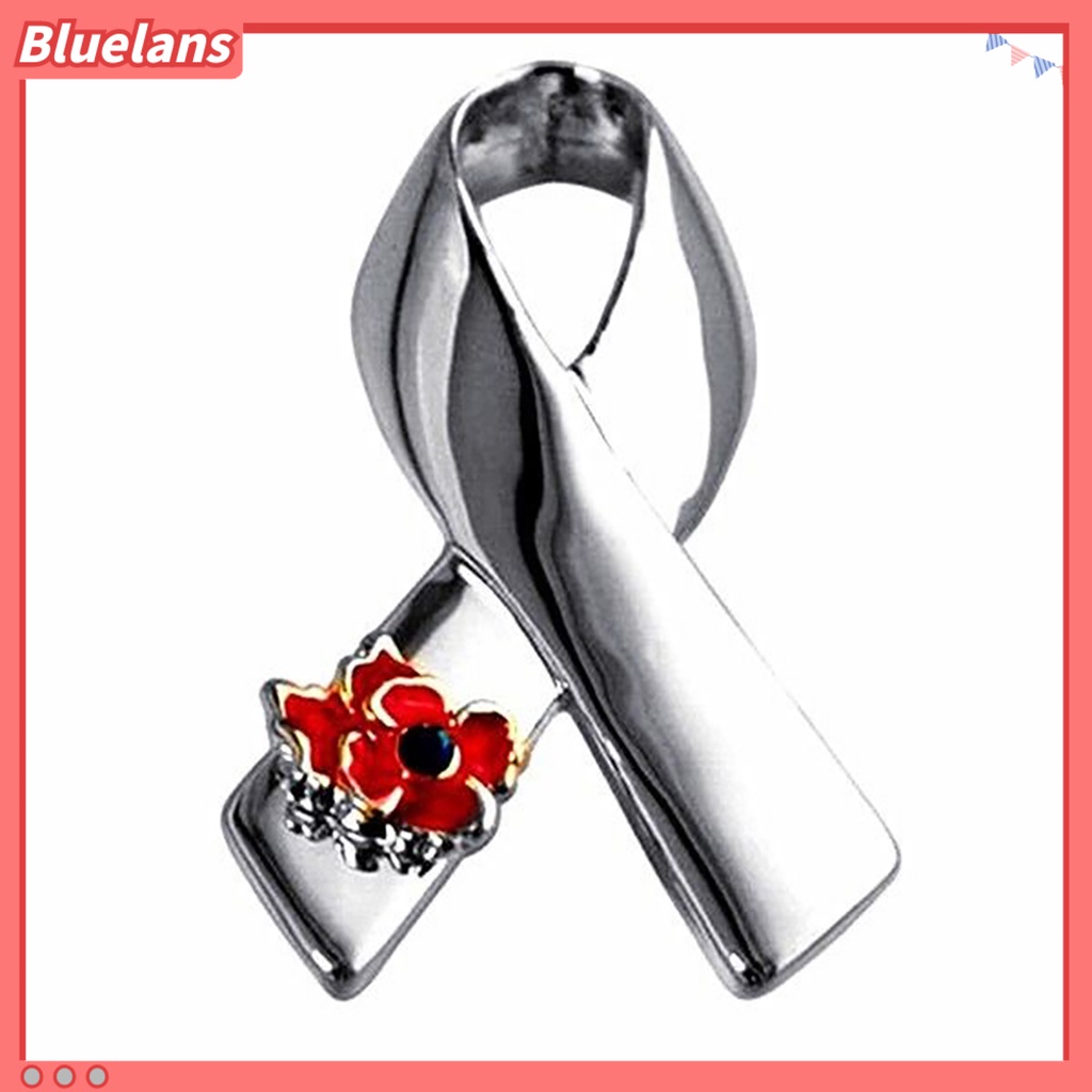 Bluelans Fashion Brooch Cancer Badge Ribbon Style Alloy Flower Decor Brooch