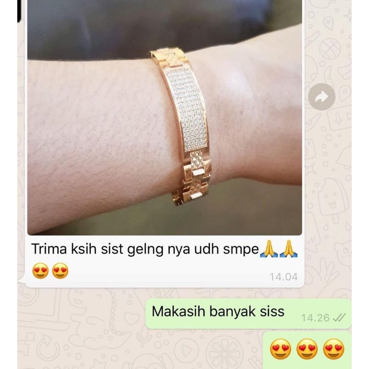 Gelang Zircon Premium lapis emas Rantai sisik Mata kilau Anti karat Bracelet Zircon mata kilau 2182