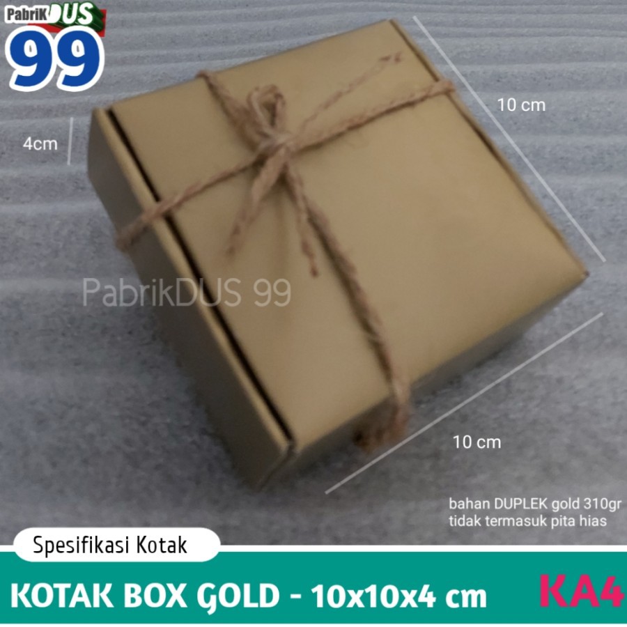 

ISI 36 BIJI kotak kado murah gold 10x10 ka4 | kardus box dus souvenir aksesoris