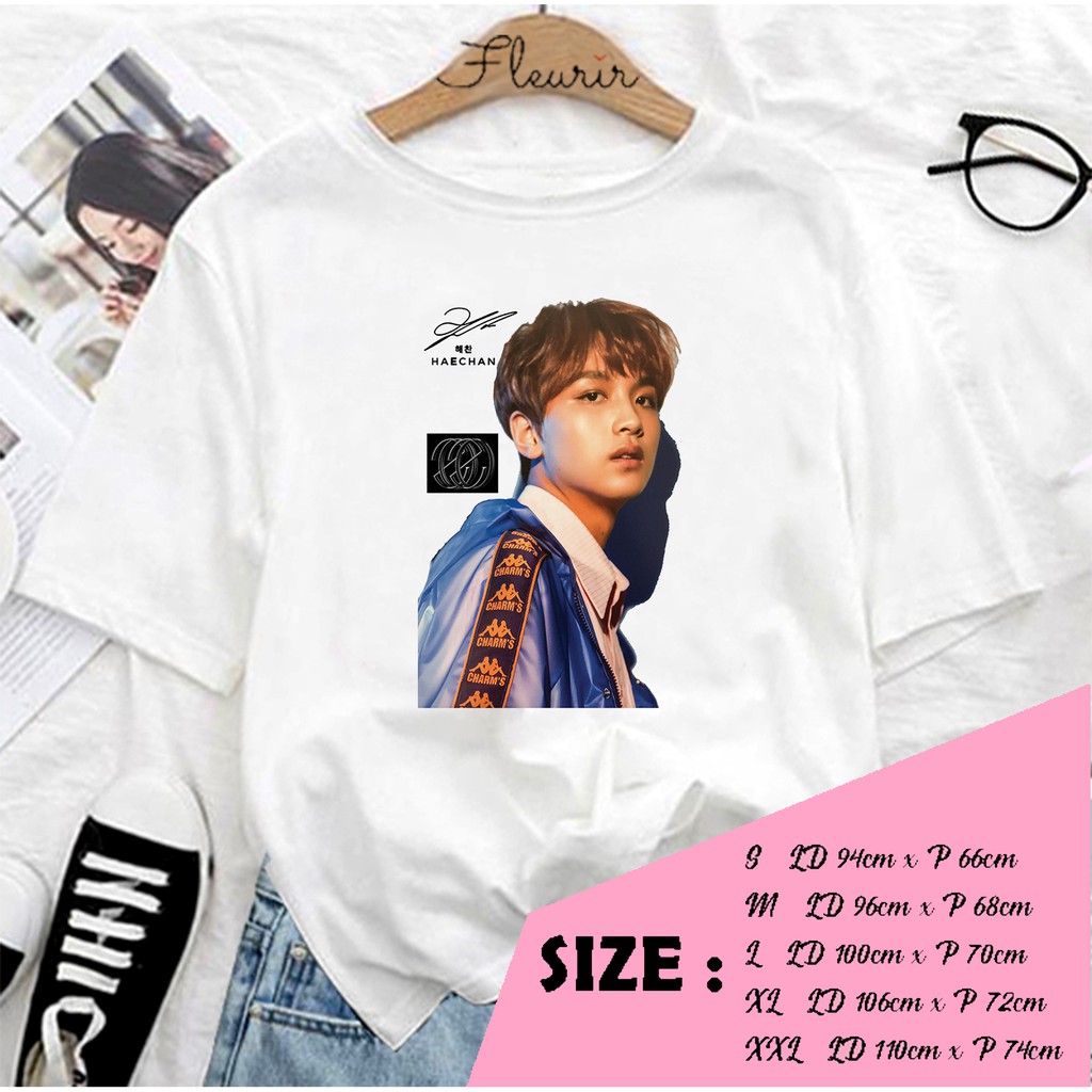 FLEURIR - KAOS KPOP NCT HAECHAN FACE WANITA DEWASA LENGAN PENDEK TEE