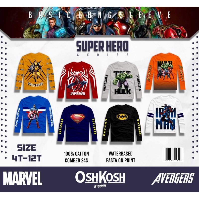 KAOS OSHKOSH LENGAN PANJANG/KAOS ANAK LAKI-LAKI