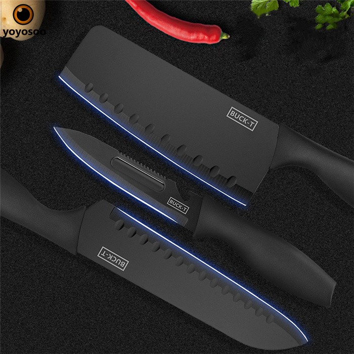 PISAU SET 7 IN 1 TALENAN /Poenscae KITCHEN KNIFE SET / Pisau Dapur Set FREE TALENAN MURAH IMPORT