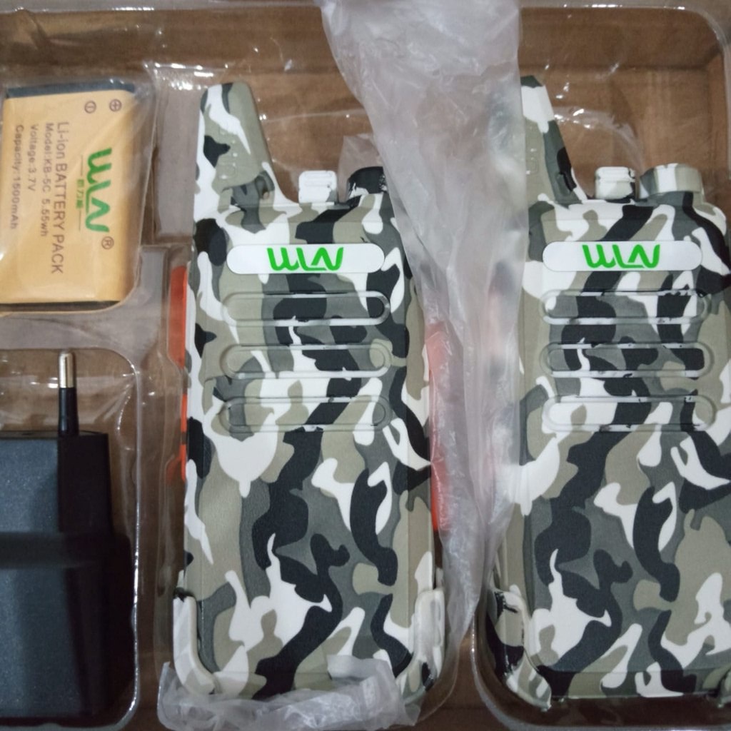 HT WLN KD C1 Loreng Putih (isi 2 HT) FREE EARSET Single Band UHF (5watt) Garansi 1 Tahun Two Way Walkie Talkie | H T WLAN KD-C1 Army Handy Talky | Hate KDC1 2 Arah UHF Walky Talky | Toko Radio Komunikasi