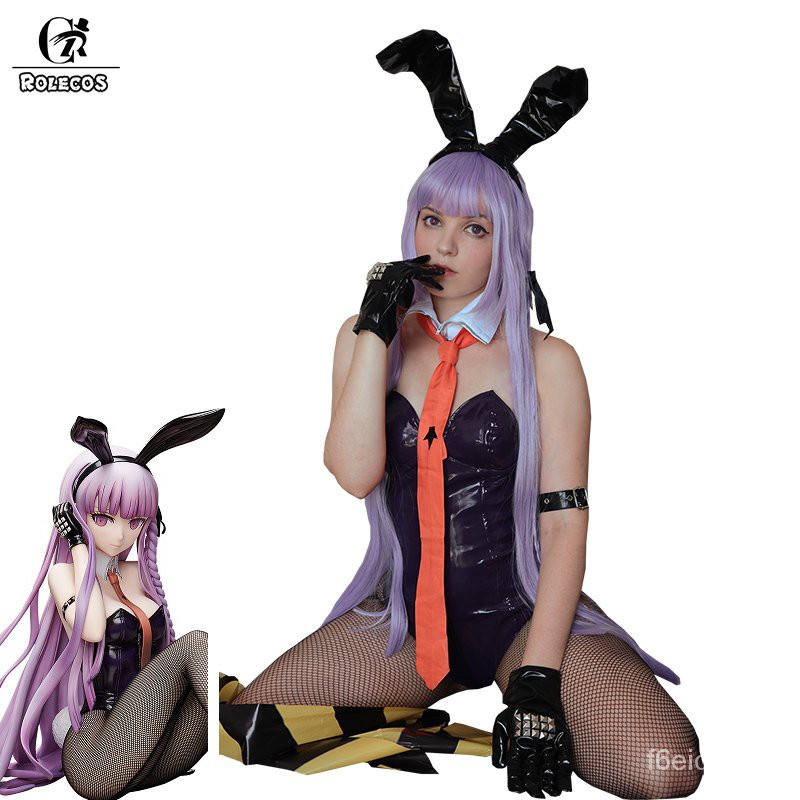 Dangan Ronpa Cosplay Costume Kirigiri Kyouko Bunny Girl Sexy Jumpsuit  Women Cosplay Costume