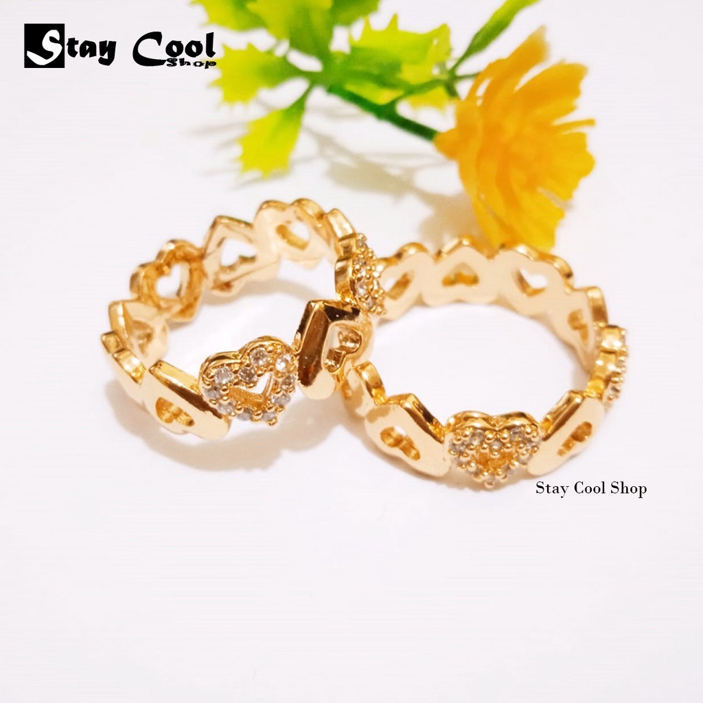 Cincin XUPING Emas Wanita Anti Karat Asli Anti Karat Model Terbaru 2021 Wanita Korea Import - Warna