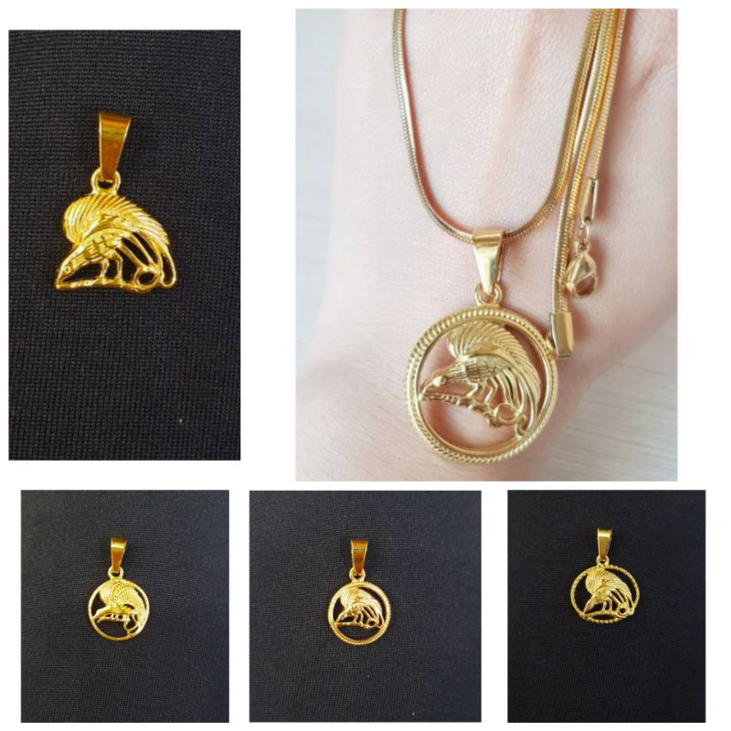 KALUNG LIONTIN TITANIUM CENDRAWASIH GOLD-KALUNG TITANIUM LIONTIN CENDRAWASIH BAGUS