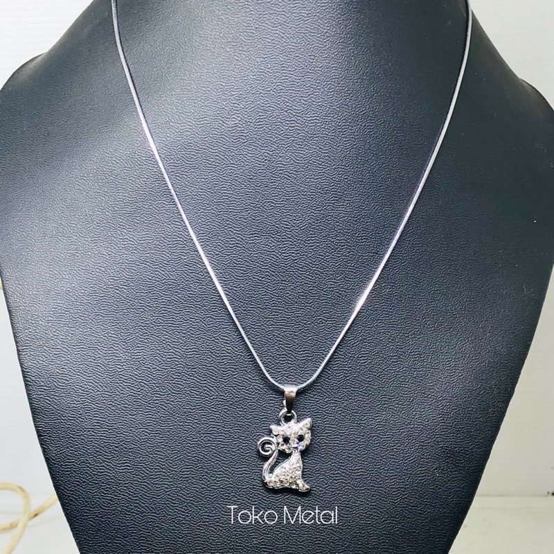 COD✔️ KALUNG RHODIUM + LIONTIN WARNA SILVER MODEL TERBARU [TOKO METAL]