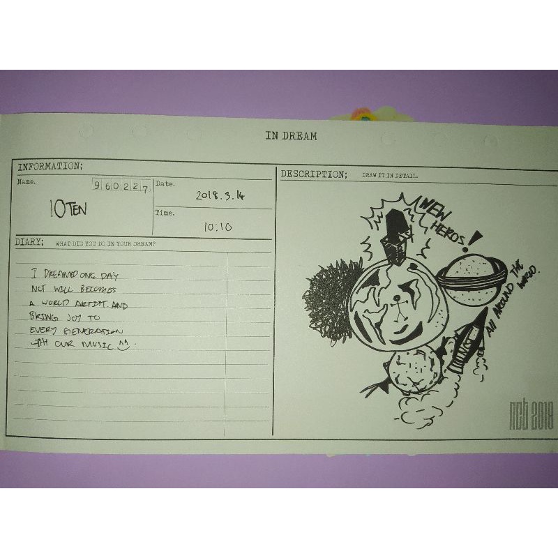 Diary Ten NCT 2018 Empathy Dream ver.