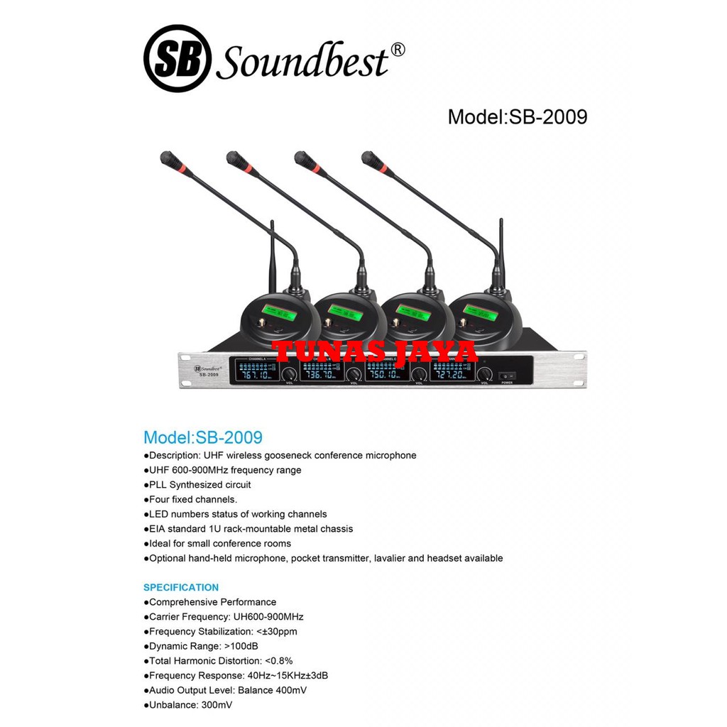 Mic Wireless Conference Podium Soundbest SB 2009 - SB2009