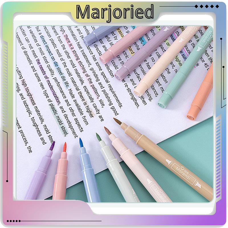 6PCS Spidol Highlighter Dua Sisi Ujung Lembut-MJD