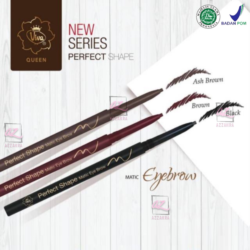 Viva Pencil Matic Perfect Shape Queen | Pensil Alis Black, Brown Ash, Brown