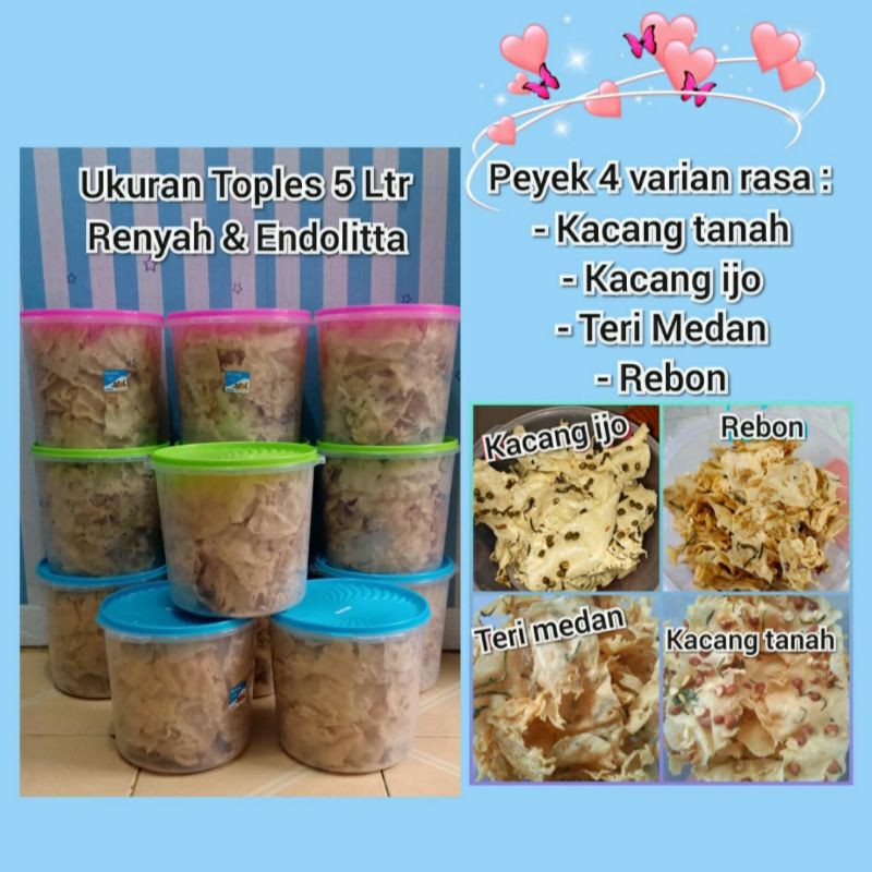 

Peyek Renyah isi toples ukuran 5 ltr