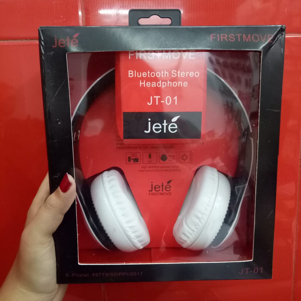 HEADPHONE BLUETOOTH STEREO JETE FIRSTMOVE JT-01 SUARA BASS SUPER KEREN MURAH