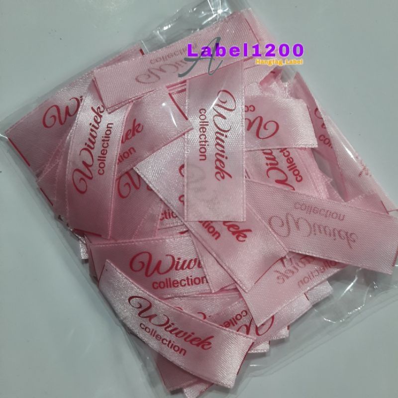 

label hijab satin pita satin label pita label baju label custom free desain free potong