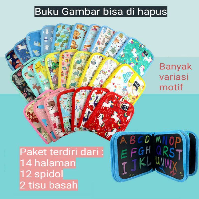  MOTIF BARU Buku Gambar Ajaib Bisa Dihapus Ringan dan 