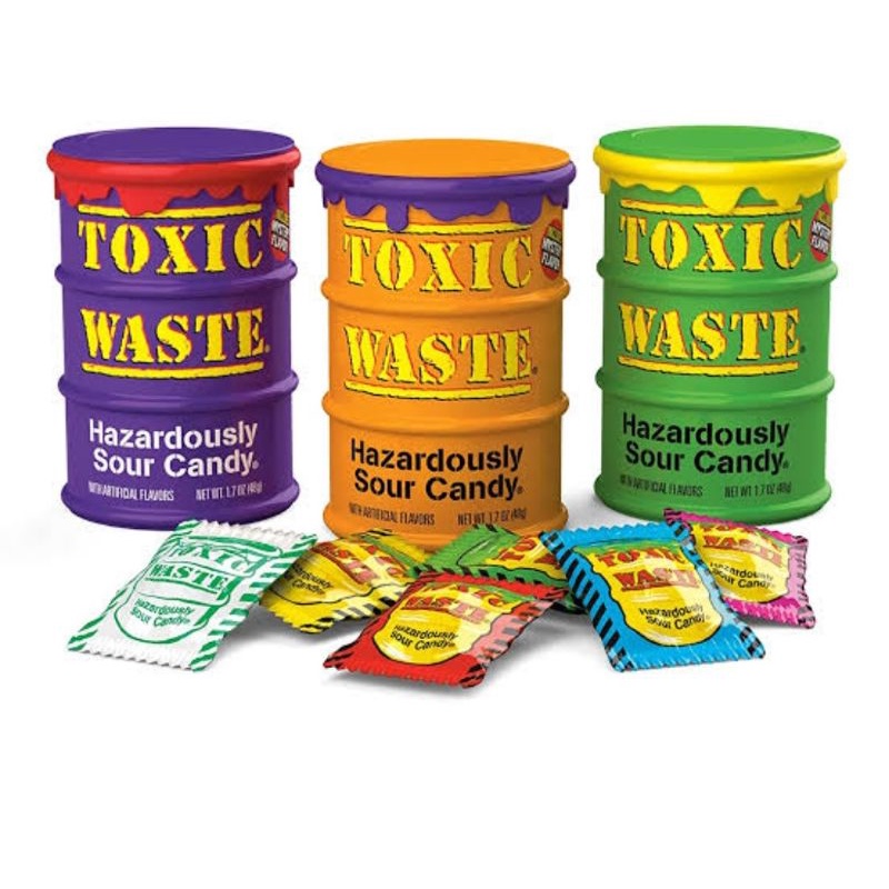 Toxic Waste Hazardously Sour Candy Permen Asam Rasa Buah US Amerika