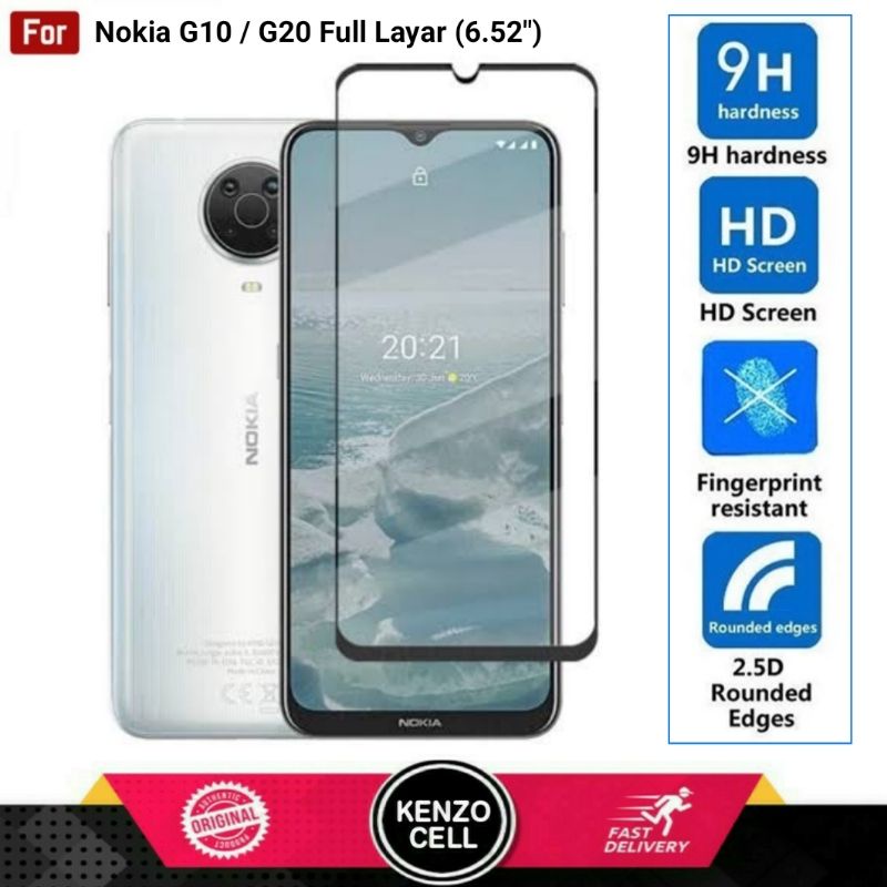 Nokia G20 G10  Tempered Glass - Gorila Glass. Anti Gores Tg Nokia G10 G 20 Full Layar Lem Presisi