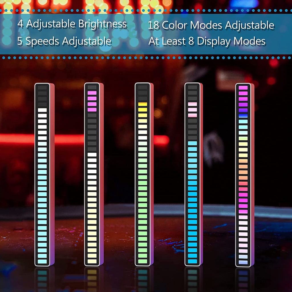 Lampu Led Sensor Suara VU Meter Levels Light Audio Spectrum Display Rhythm Equalizer RGB Ambient Ana