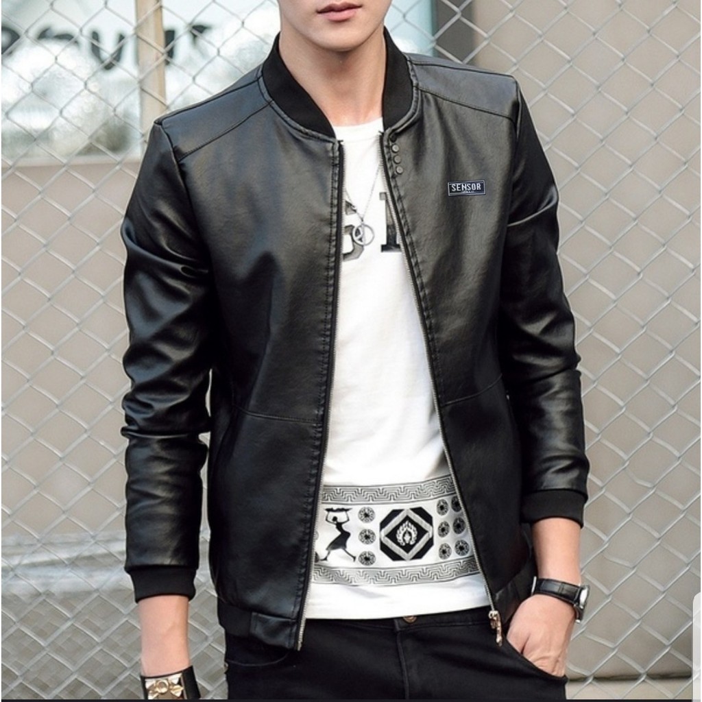 Jaket LEATHER Fashion PRIA Casual Semi Kulit Terbaru Stayle Biker Motor