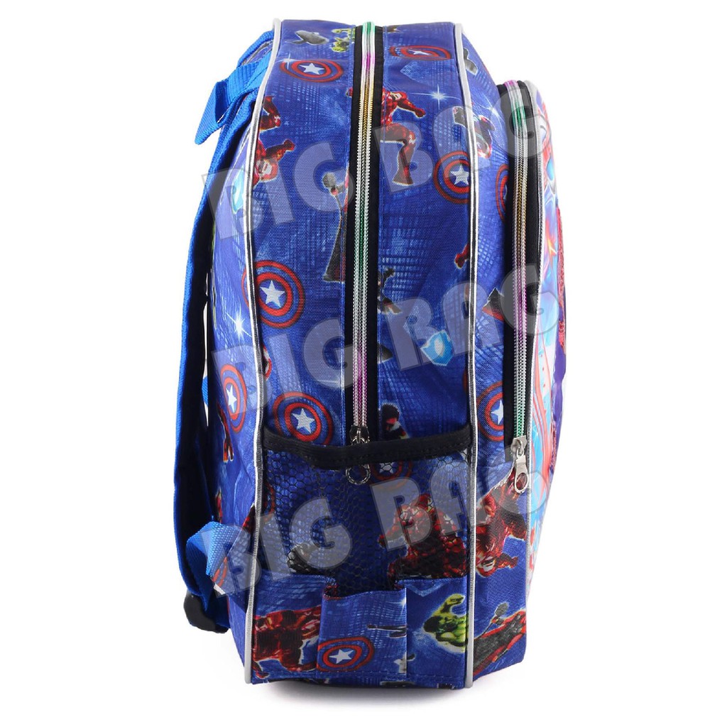 Tas Anak Laki Laki Karakter ULTRAMEN / CAPT AMERICA EXTRA - THE FORBIDDEN - RANSEL LED + BOTOL Minum