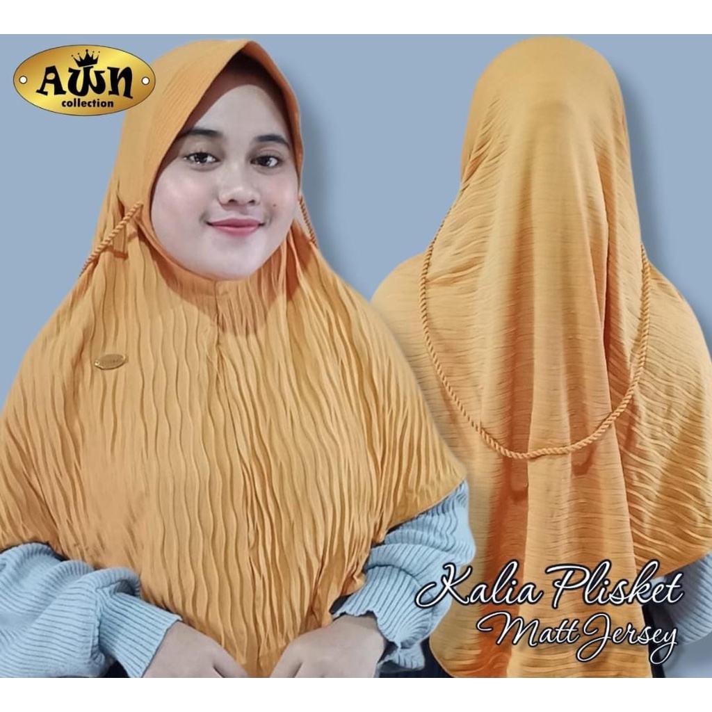 Jilbab Instan Dewasa Bergo Plisket Kalia Bahan Jersey Terbaru / Alody's Collection