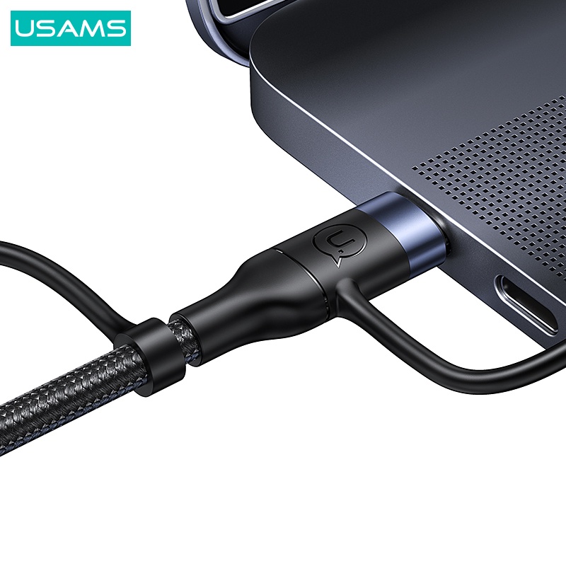 USAMS U62 Kabel Data PD Fast Charging USB + Type-C to Triple Head 1.2m