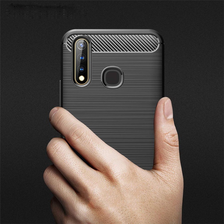 Case Slim Fit Carbo Vivo Z1 Pro 6.53 inchi Softshell Fiber Multi Carbon Anti Melar Elastis