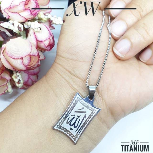 Kalung titanium lafadz silver