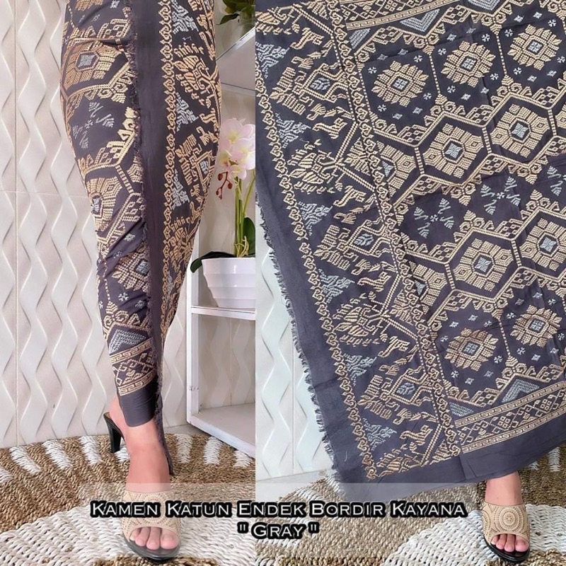 Kamen Katun Endek Bordir / Kamen Lembaran/ Songket Bali/ Kain Bali/ Kebaya Bali