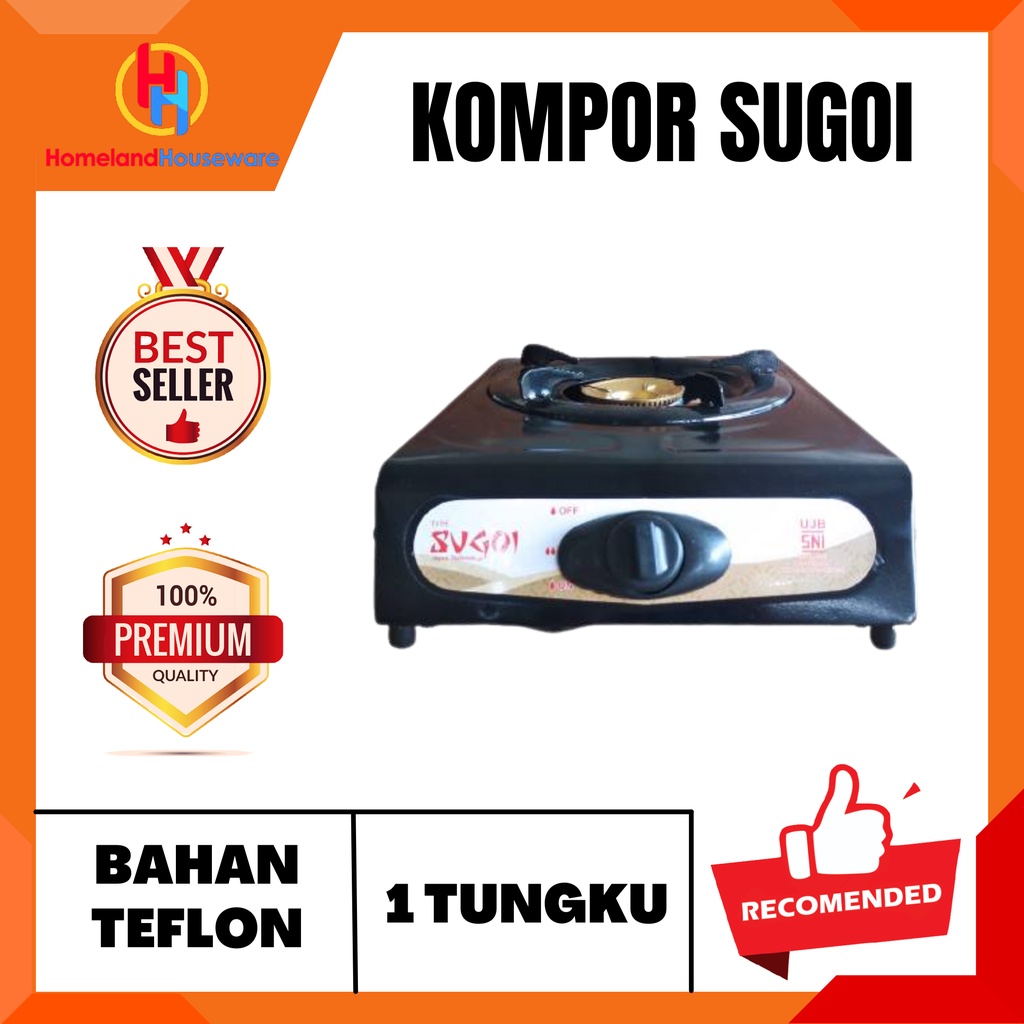 (SIAP KIRIM) KOMPOR SUGOI 1 TK CF / KOMPOR 1 TUNGKU / KOMPOR GAS / KOMPOE TEFLON