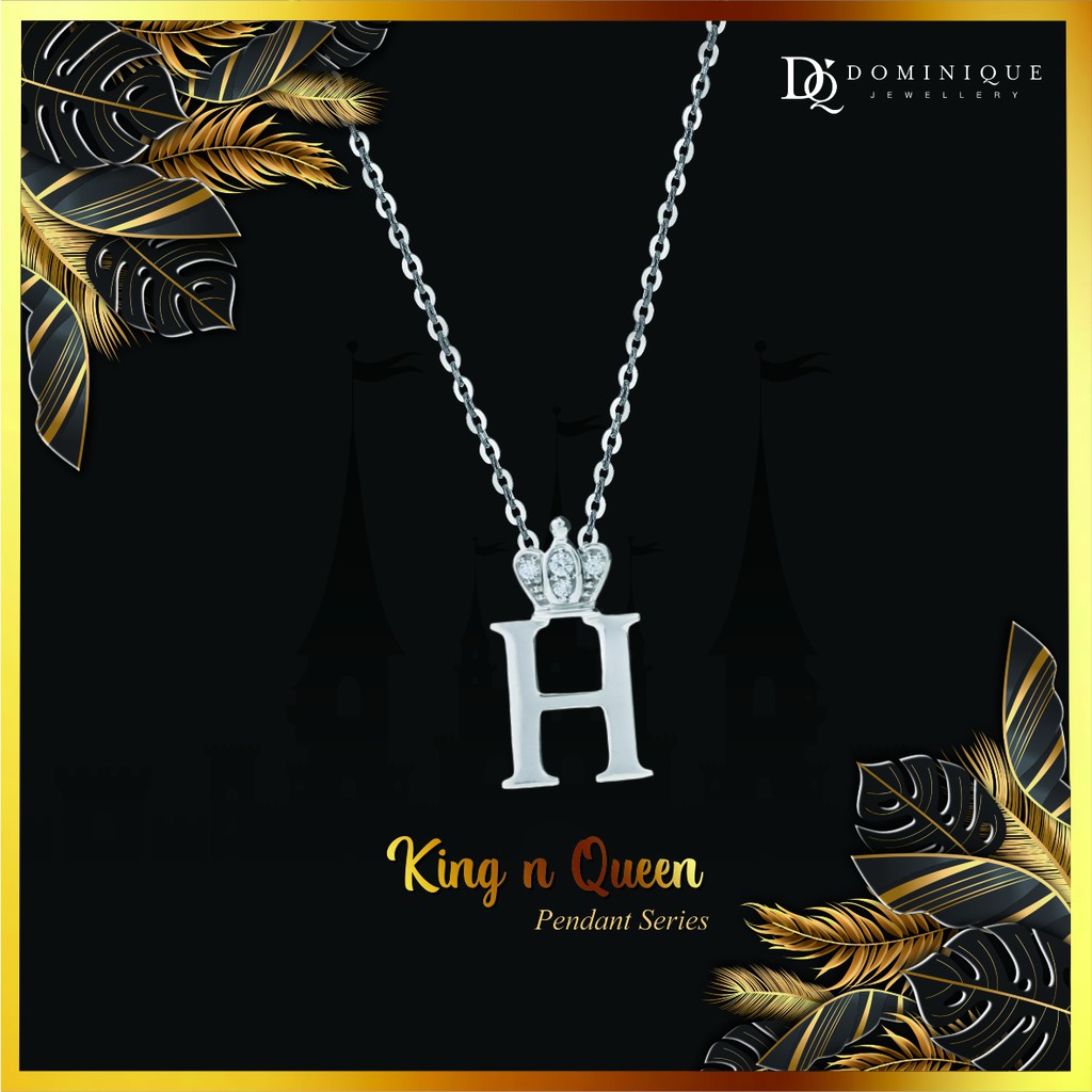 

Dominique Jewellery-Diamond Pendant Kalung Alpha Beta H King & Queen Dominique Jewellery