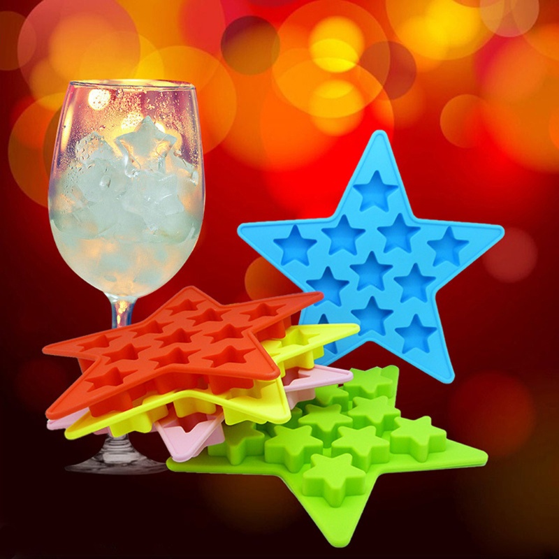 SIY  Five Star Cool Silicone Ice Cube Tray Freeze Mold Mini Star Pendant Resin Molds