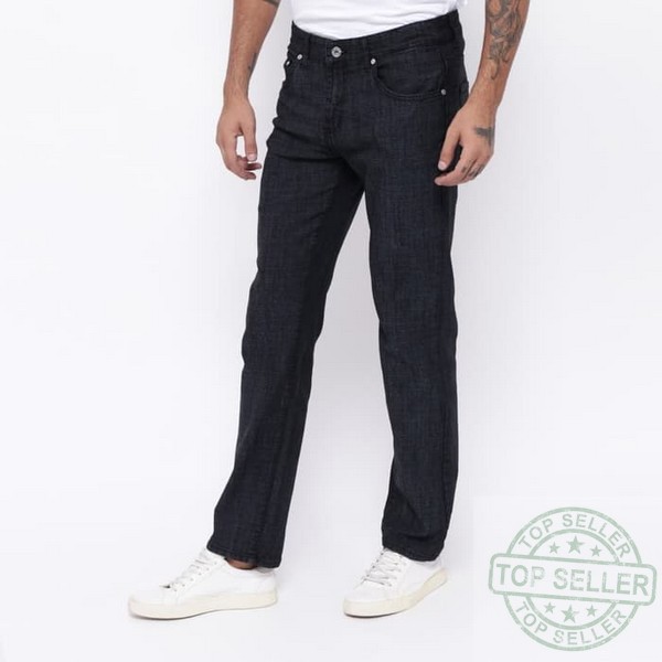 (Celana Murah) Edwin Celana Jeans EDW-115-01 Regular Fit Pria Panjang Hitam - Hitam, 30 |DXT
