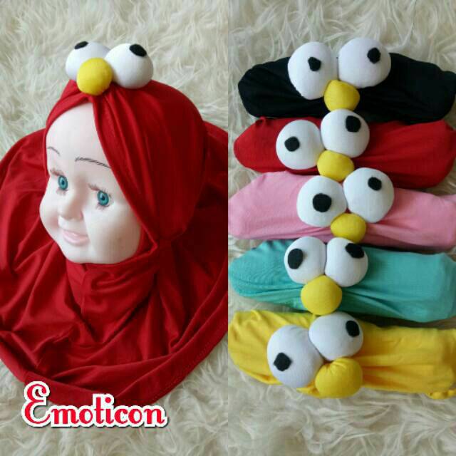 Jilbab anak bayi elmo/emoticon usia 0-3 Tahun / HIJAB BABY