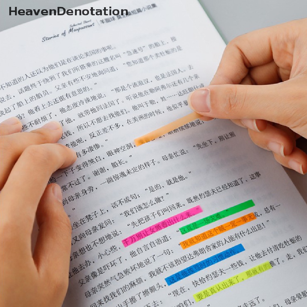 [HeavenDenotation] 160/300pcs Color Transparent Fluorescent Index Tabs Flags Sticky Note Stationery