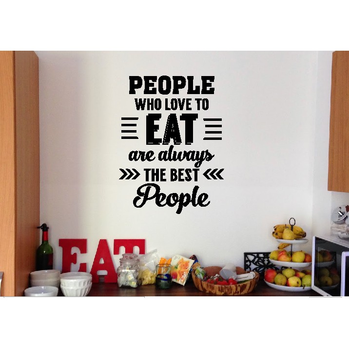 Wall Stiker Quotes People Love Eat Hiasan Dinding Kaca Cafe Sticker Cutting Sticker Grafiti Kata