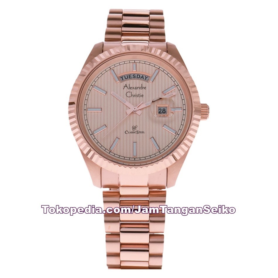 Jam Tangan Pria Alexandre Christie AC 5004 ME BRGRG Original Stainless