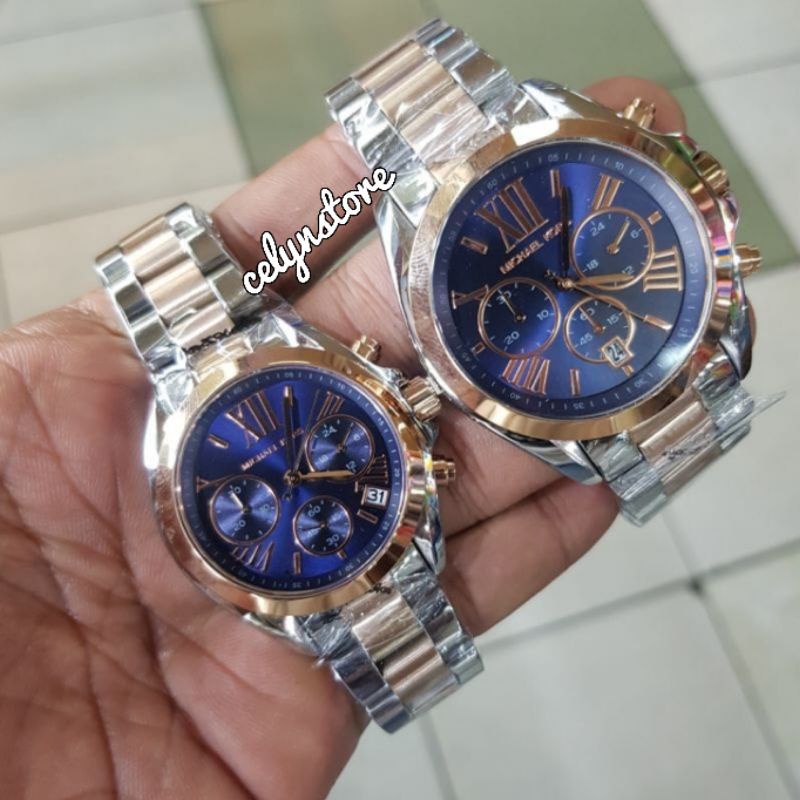 jam tangan couple pria dan wanita michael kors mk5974 stainless steel two tone original