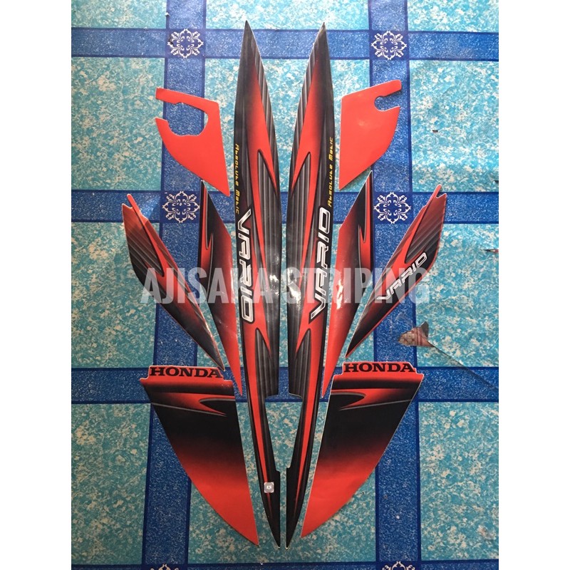 stiker motor honda vario 2006 2007 merah hitam