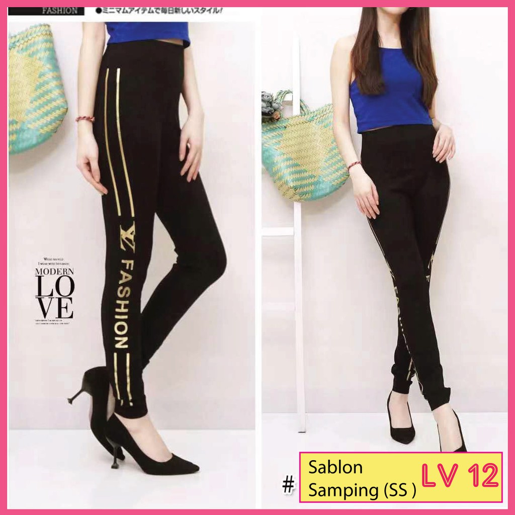 Legging wanita ADS #ads10 / Legging Wanita / Legging Jumbo Wanita / Legging Sablon Samping (ss) / ying fashion / legging panjang wanita