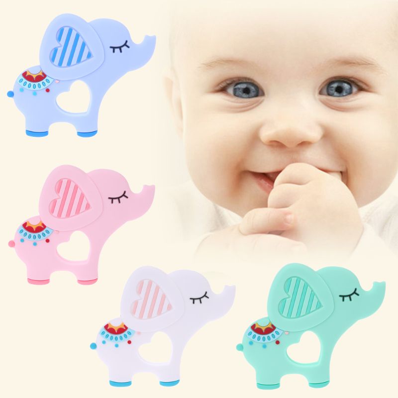 Mary Mainan Teether Bayi Newborn Bentuk Gajah Bahan Silikon