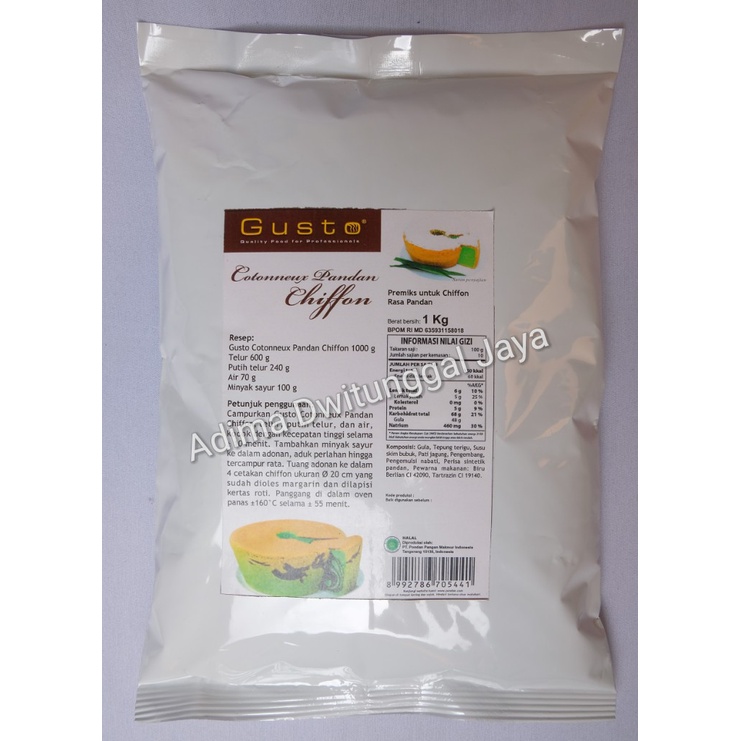 Gusto Cotonneux Pandan Chiffon / Gusto Chiffon Pandan 1Kg