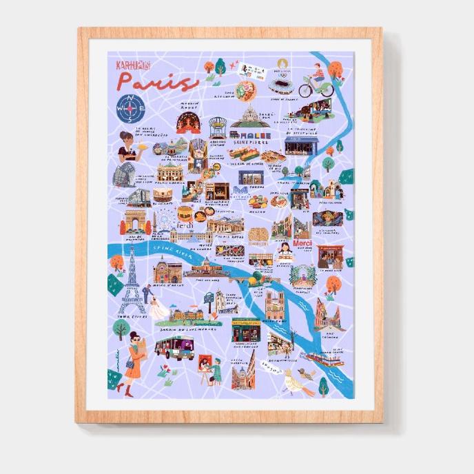 

((COD)) @pasarkartupos Paris map A3 poster PROMOKode 3947