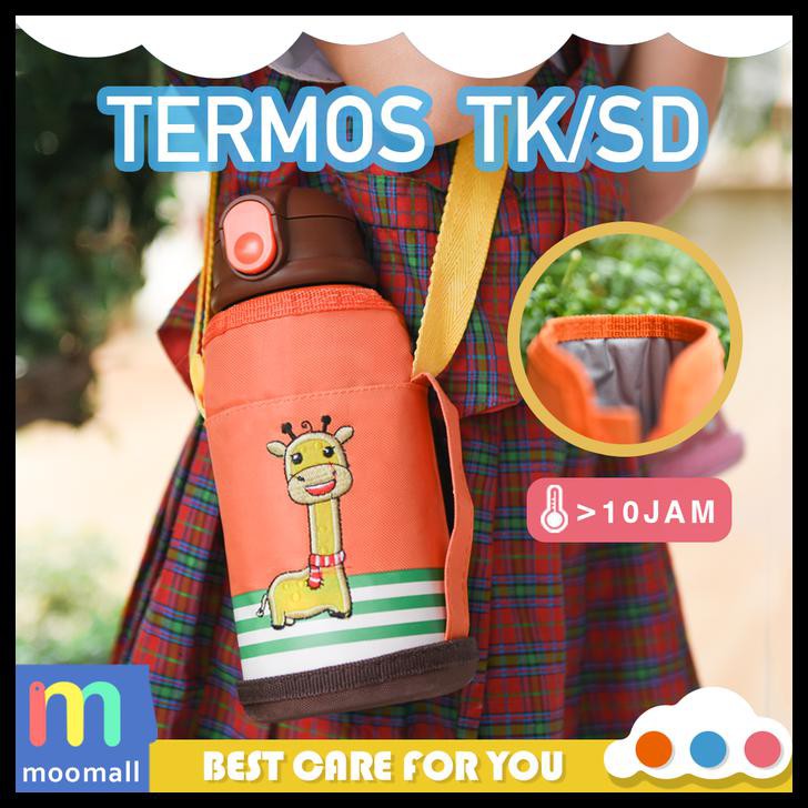 SALE TERMOS AIR PANAS ANAK THERMOS KARAKTER BOTTLE BAG BOTOL MINUM TAS BAYI - PEPPA PIG PINK