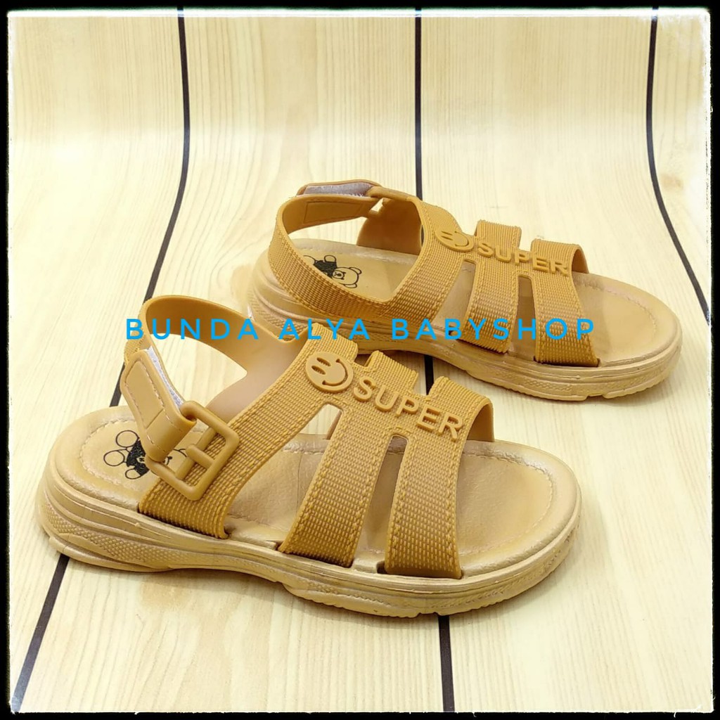 Sendal Anak Perempuan Tali Gladiator Umur 4 5 6 7 Tahun Elastis - Sandal Anak Cewek Casual COKLAT Size 24 -35 Alas Karet Anti Licin