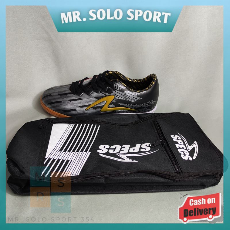 Tas Sepatu Specs Futsal Warna Hitam 2 Resleting - Tas Sepatu Futsal Warna Hitam