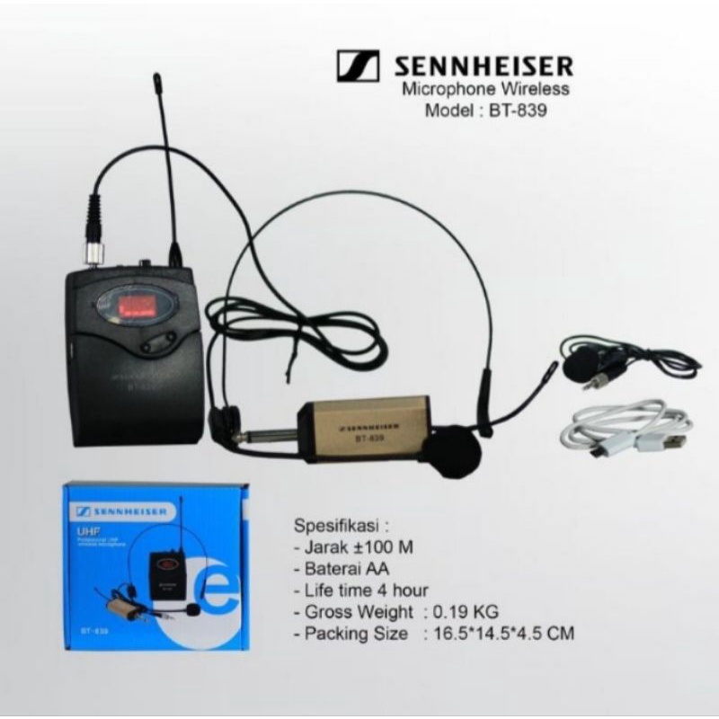 MIC  BANDO & JEPIT WIRELESS UNTUK IMAM DLL SHENNHEISER BT-839