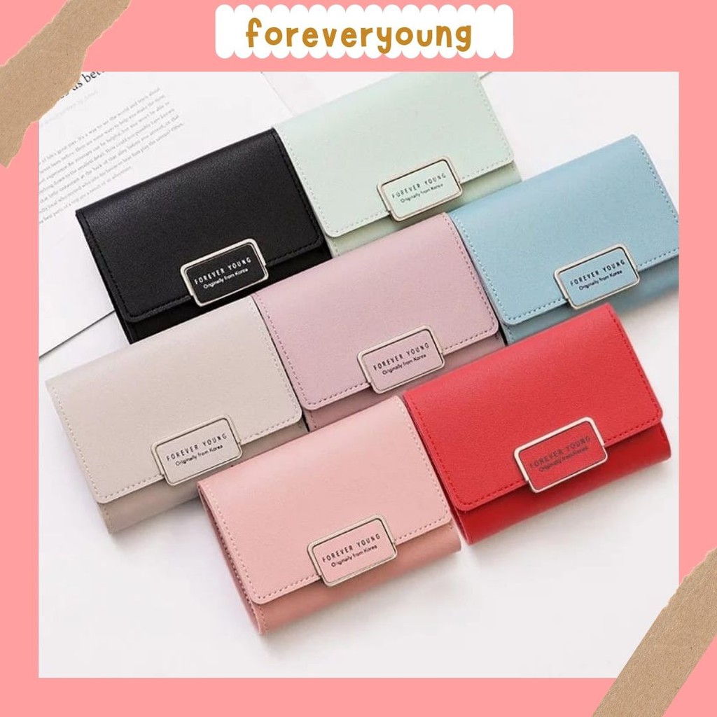 ( Fy ) COD Dompet Import dompet wanita mini Lipat dompet pendek  dompet Cantik Dompet Impor Real Pic